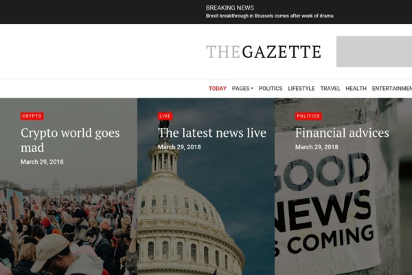 Шаблон для сайта TheGazette - News Magazine HTML5 Template | Home