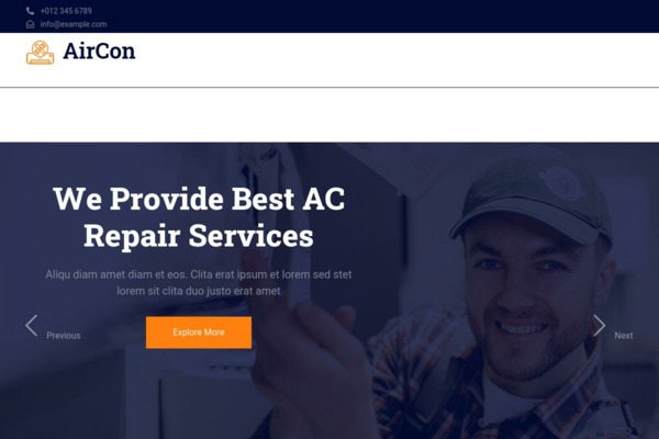 Шаблон для сайта AirCon - AC Repair Website Template