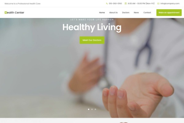 Шаблон для сайта Health - Medical Website Template