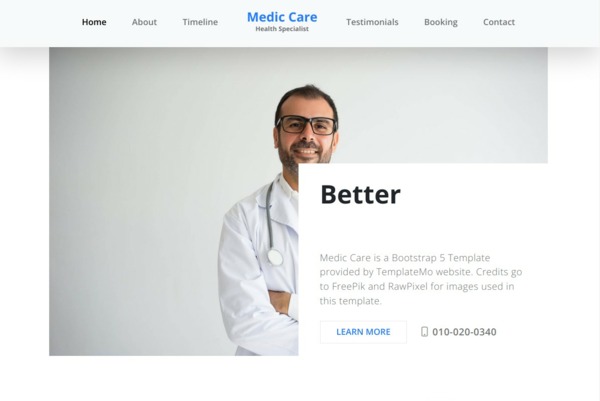 Шаблон для сайта Medic Care Bootstrap 5 CSS Template