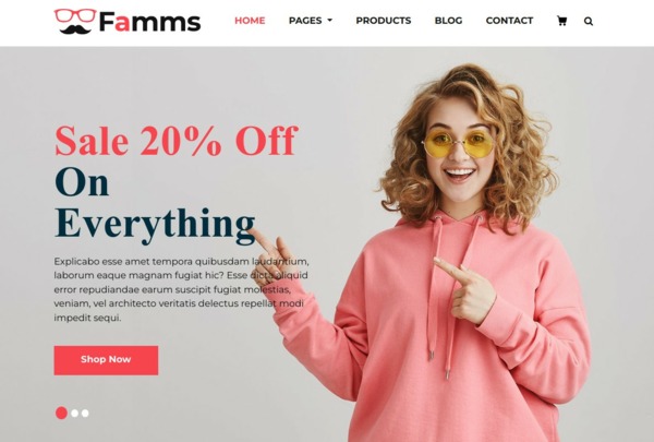 Шаблон для сайта Famms - Fashion HTML Template