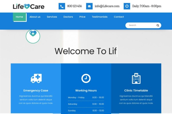 Шаблон для сайта Life Care - Responsive HTML5 Multi Page Template