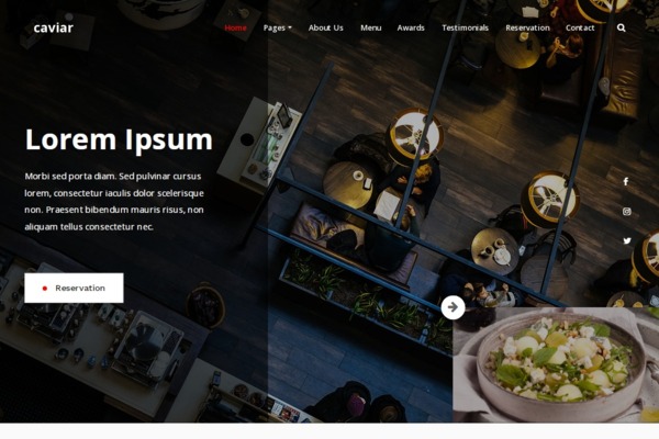 Шаблон для сайта Caviar - Premium Restaurant Template