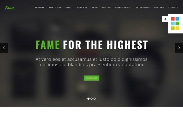 Шаблон для сайта Fame - One Page Multipurpose Bootstrap Theme