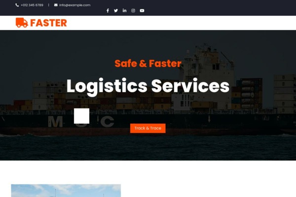 Шаблон для сайта FASTER - Logistics Company Website Template