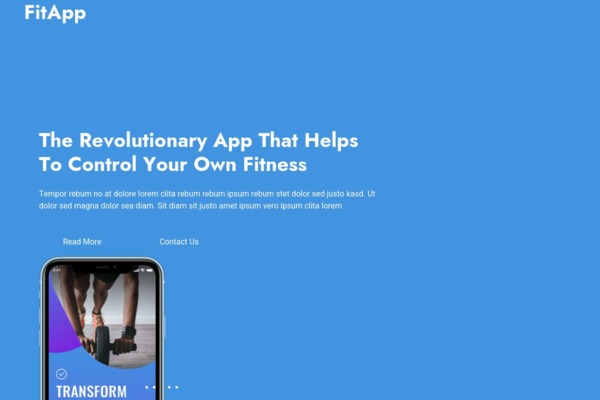 Шаблон для сайта FitApp - Mobile App HTML Template