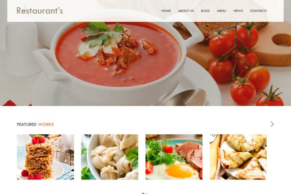 Шаблон для сайта Restaurant One Page HTML5 Template