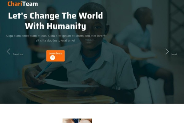 Шаблон для сайта ChariTeam - Free Nonprofit Website Template