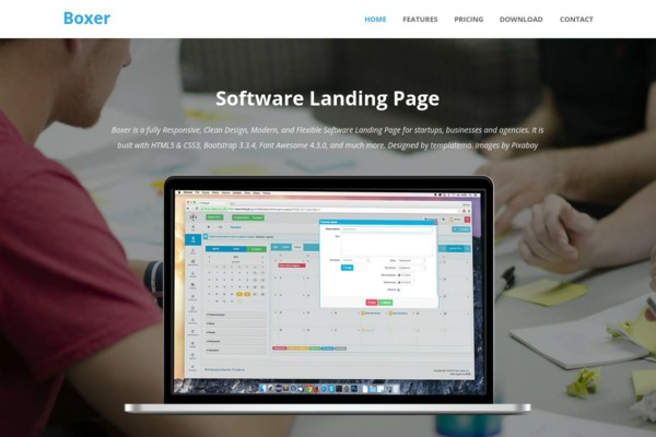 Шаблон для сайта Boxer - Software Landing Page